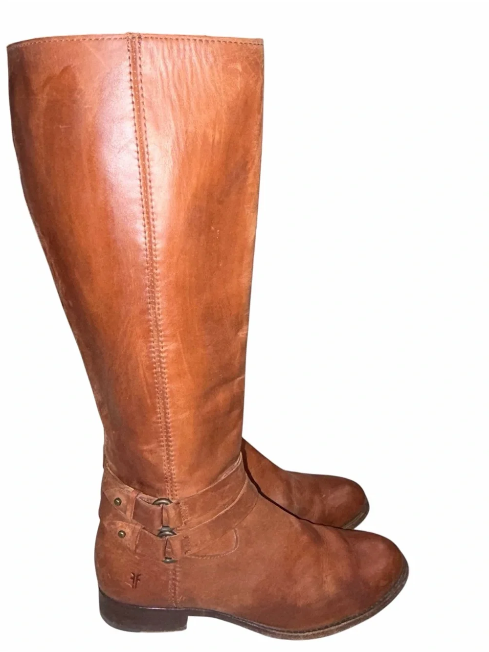 Frye Brown Leather Melissa Belted Tall Boots size 7